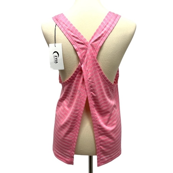 Zyia Active Pink Nimbus Split Back Yellow Athletic Tank Top Women’s Large - Picture 6 of 12